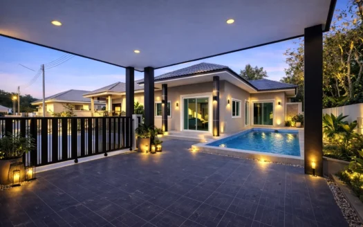 Moderne Poolvilla in Sitharin Village – Hin Lek Fai, Hua Hin, Thailand